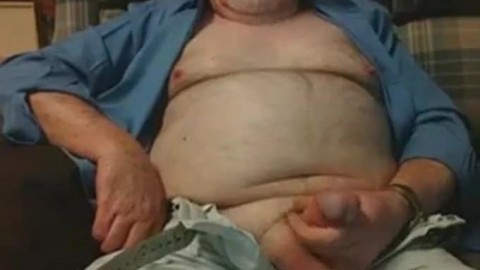 Hairy Grandpa Bear Fondling His Cock