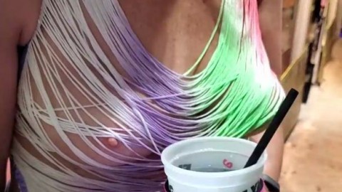 Hot wife public see thru pokies in public