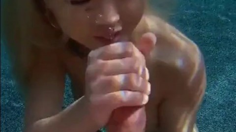 asian under water cumshot