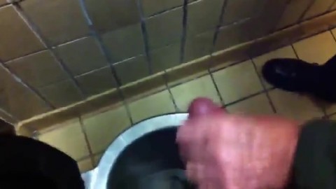 White head grandpa quicky in restroom