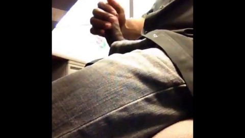 Str8 Coworker Cubicle Jerk Off & Cum