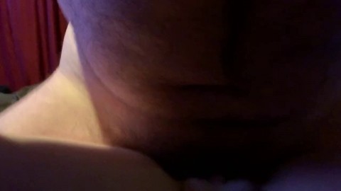 Getting pussy eaten then fucked by tack cock finishes on my big fake tits.