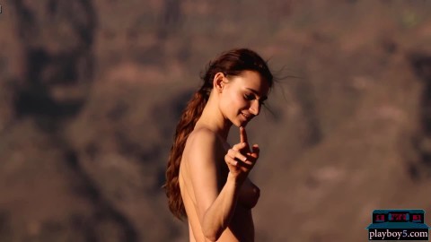 Petite MILF model Ilvy Kokomo strips naked outdoor and does some yoga