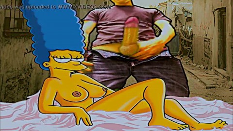 marge simpson recibe lluvia de leche de un desconocido