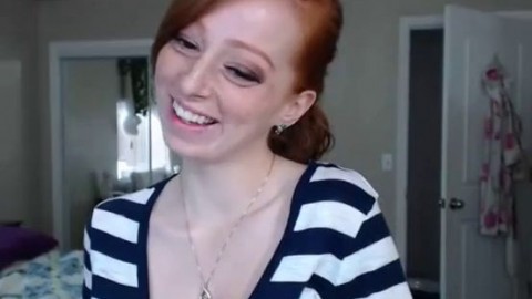 Ginger girl flashing her tits on Live69Girls.Com