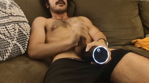 Jerking Off On the Couch While Girlfriend Watches and Fingers Herself Off-Camera (Mutual Masturbation) Lelo F1s [Geraldo Rivera 