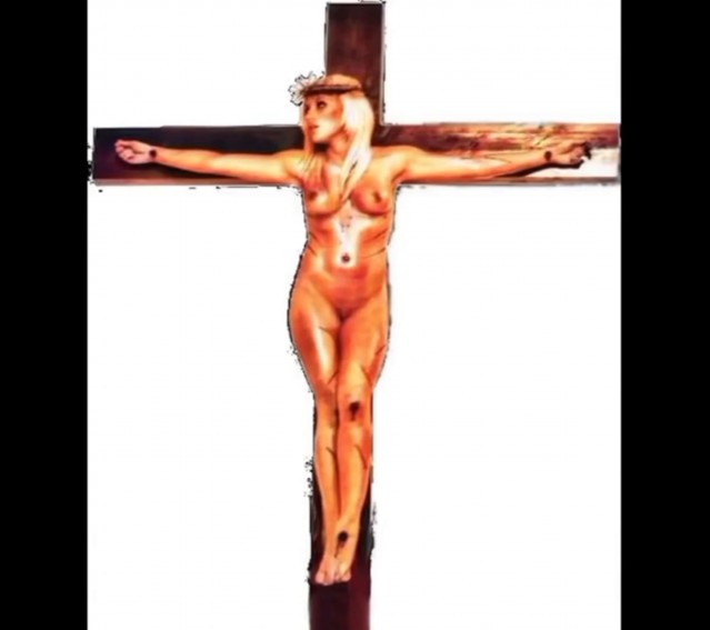 Female Jesus Crucified Naked Canadian French New And Improved