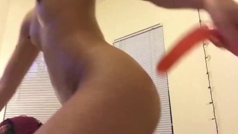 Bulging Her Stomach Out With Anal Dildo