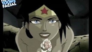 Justice League Wonder Woman Super Fuck Famous Toons Facial