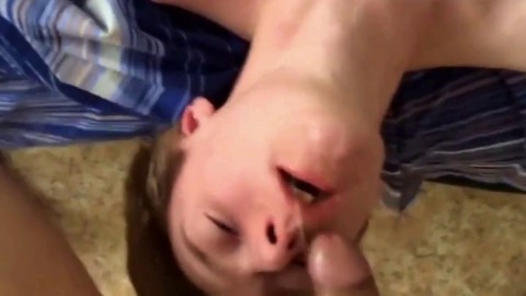 Facefucking and deepthroating Russian college twink