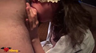 Homemade porn Fetish Wife fucked in the mask in his mouth Bukkake deep Throat