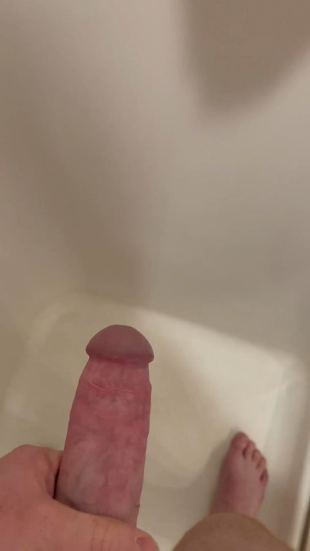 Masterbating in the shower while wife talks to her friend in next room..