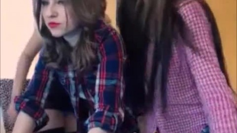 Three Teens Lesbians Teasing On Webcam