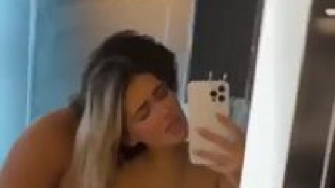 Super hot horny blonde girlfriend gets cum inside her tight wet pussy in bathroom