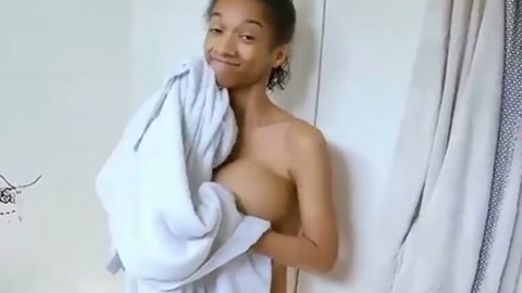 Areolas Bathroom Big Nipples Bouncing Tits Huge Tits Natural Tits Saggy Tits Squeezing Teen