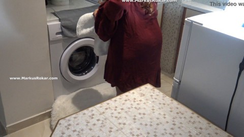 Stupid Maid Stuck in Washing Machine