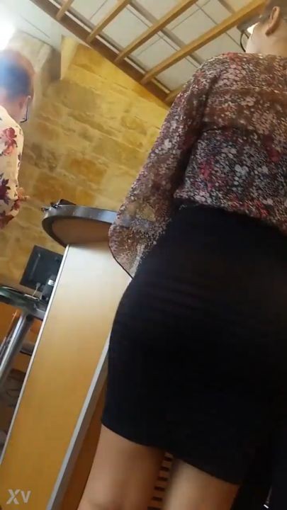 Office PA see through tight skirt candid ass hoe, She hoeing in the office