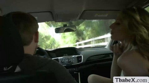 Busty blonde tbabe hitches a ride and gets fuck anal bareback