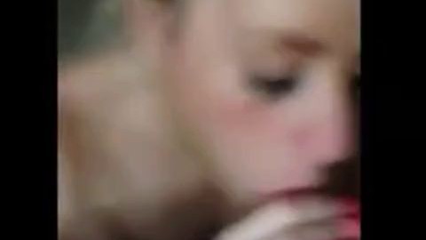 Blonde babe sucks cock and proudly shows cum in her mouth