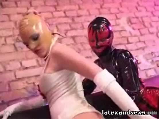 Latex Angel and latex demon group fetish