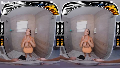 VIRTUAL PORN - Petite Black Hottie Lily Starfire Getting Ready to Fuck In VR