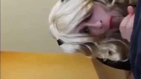 Young white sissy takes black masters load