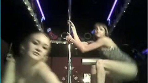 Russian stripper at work