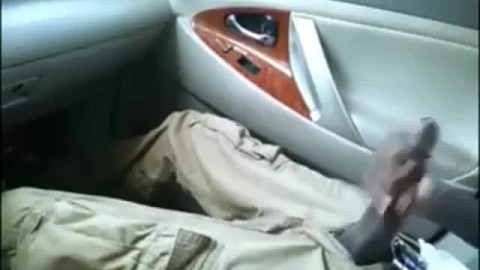 big black cock stroking in car