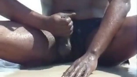 jerking off at the beach