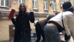 Amateur filming teenage girls dancing in the street beautiful ass