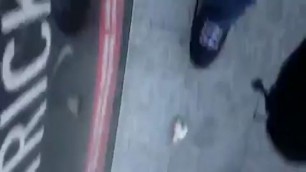 Amateur man had finished filming the girl on the street