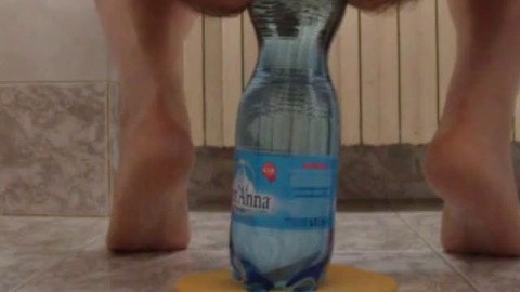 extreme ass insertion with 2 plastic bottles