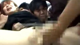 Public sex on the bus Japanese stripped touch pussy and tits Anti human Molester