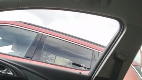 Masturbating next to hot milf in a parking lot- she acts like she doesn't see me but can't help glancing over before she drives 
