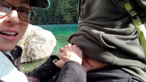 Pubilc Blowjob By The Turquoise Lake