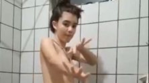 Brazilian Girl Dancing In Bathroom