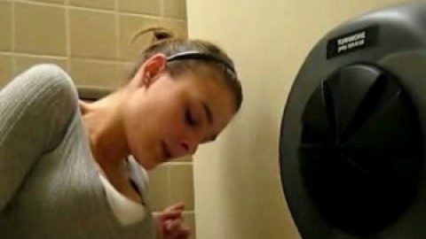 Teen Masturbating In Public Restroom