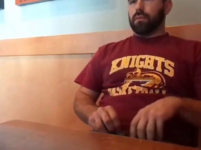 Bearded Bro Public Jerk Off in A Coffee Shop