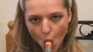 19yo girl and her lollypop webcam