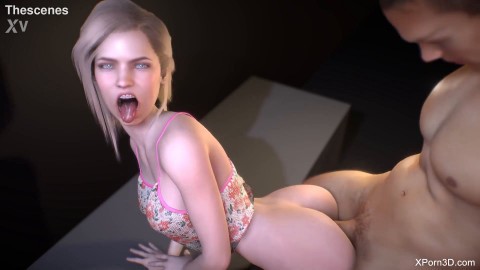 3D blonde teen anal fucking