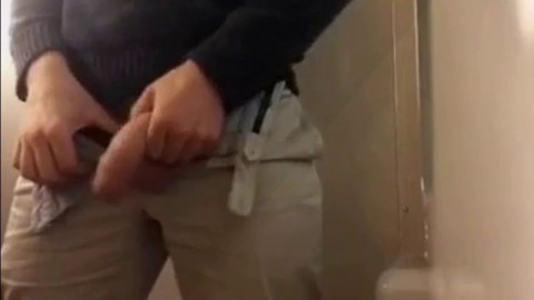 Thick uncut cock pissing