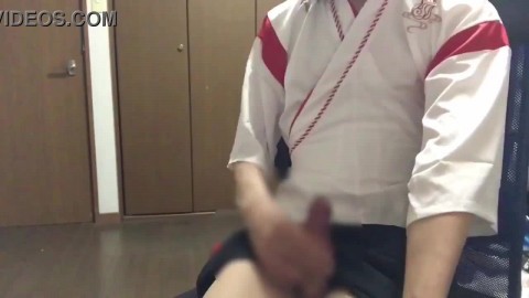 japanese trap masturbation(cosplay miko)