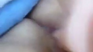 Horny chick reaches orgasm while masturbating with a vibe