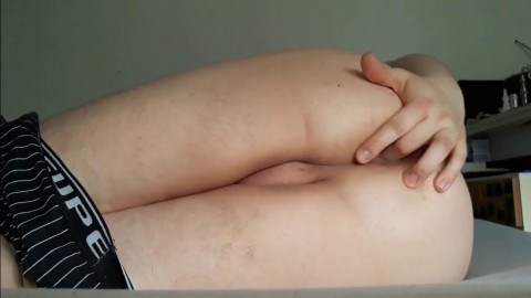 young chubby boy enjoying his sex toys