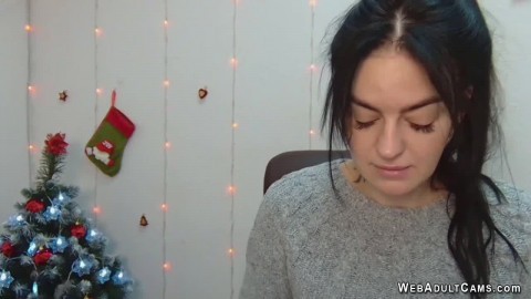 Dark haired amateur Ukrainian babe on webcam