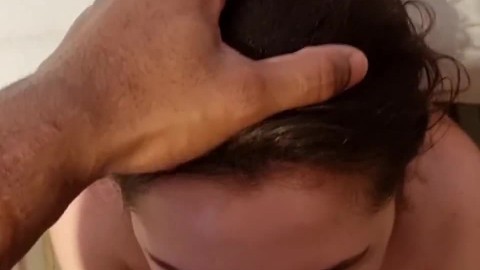 TRYING TO DEEP THROAT A BBC - CUM ON MY ASS