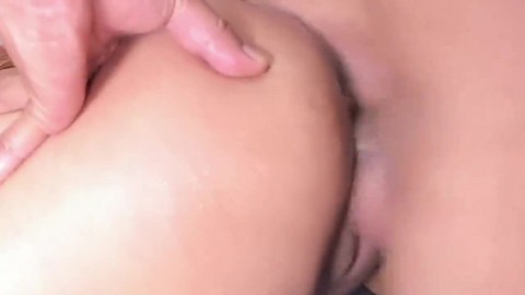 she cums powerfully from a deep fuck in her wet pussy from behind