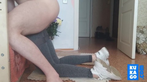 While my husband was at work, the personal trainer ripped off my leggings and fucked me hard