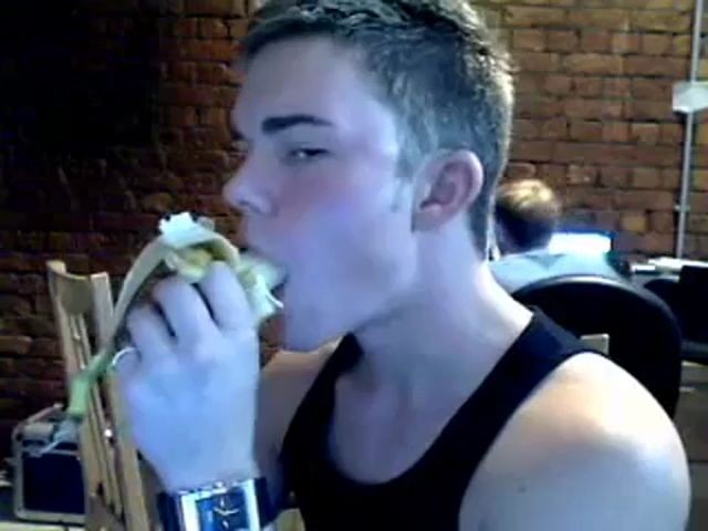 gay eating banana