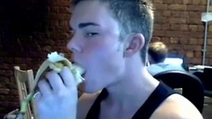 gay eating banana